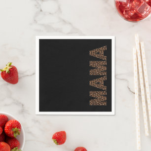 'Mama' Leopard Design Trendy Birthday Gift Napkin
