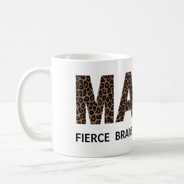 MAMA Leopard Print Personalized Text Mug (Left)