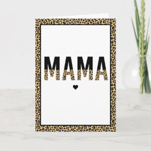 Mama Leopard print Typography Mom Gifts Card