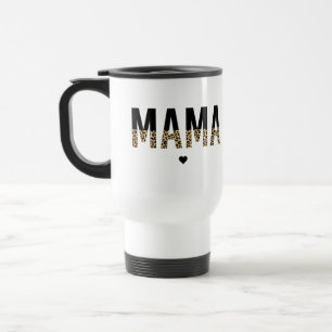 Mama Leopard print Typography Mom Gifts Travel Mug