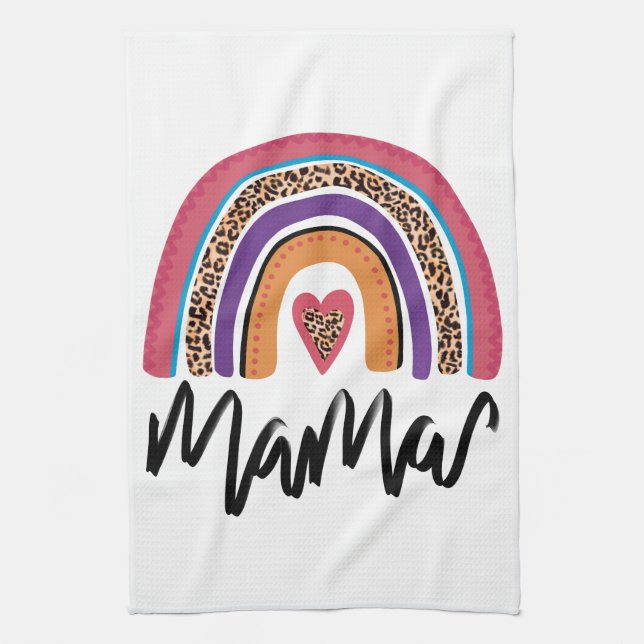 Mama Leopard Rainbow Kitchen Towel (Vertical)