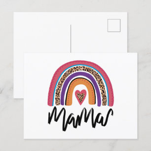 Mama Leopard Rainbow Postcard