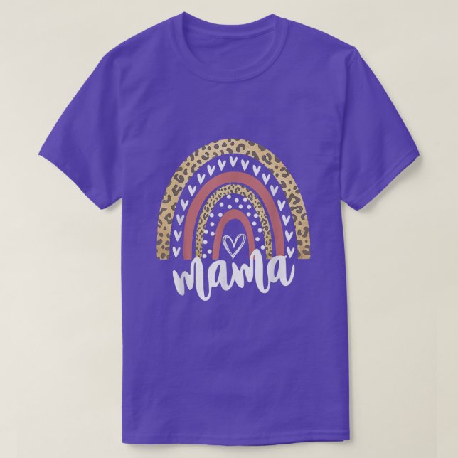 Mama Leopard Rainbow  T-Shirt (Design Front)