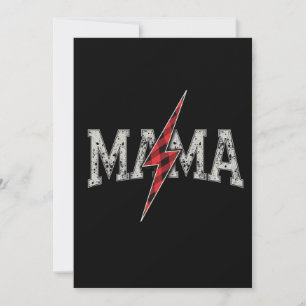 Mama Lightning Bolt Chequered Varsity Mom Women Invitation