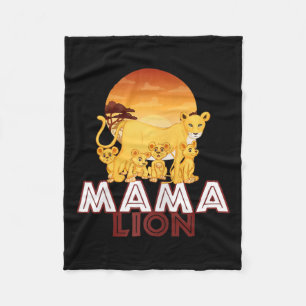 Mama Lion - Big Cat Family Mother Children Tee  Fleece Blanket