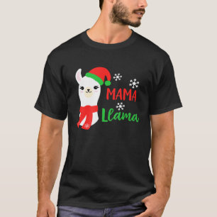 Mama Llama Cute Christmas Alpaca For Mom T-Shirt