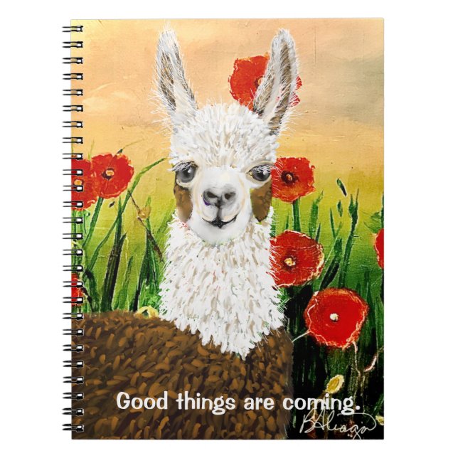 Mama Llama ,Good Things Are Coming Notebook (Front)