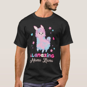 Mama Llama Mom of the Birthday Girl Llamazing Momm T-Shirt