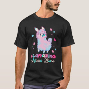 Mama Llama Mom of the Birthday Girl Llamazing Momm T-Shirt