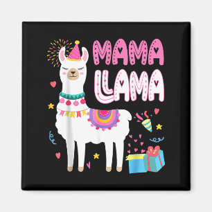 Mama llama mom of the birthday llama birthday magnet