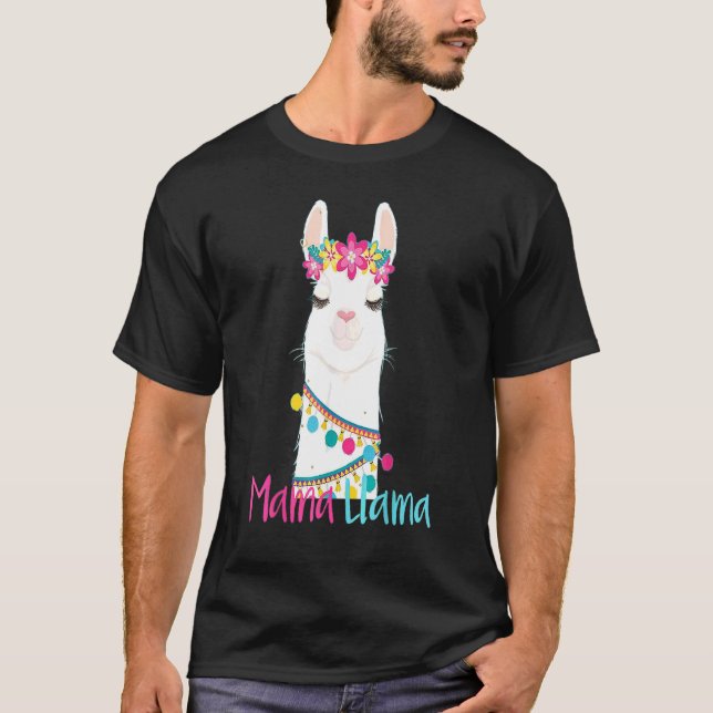 Mama Llama  Mother's Day  For Women Mom Love Llama T-Shirt (Front)