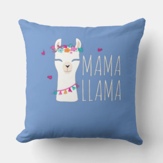 Mama Llama Throw Pillow