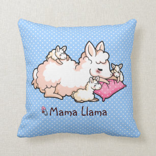 Mama Llama Throw Pillow
