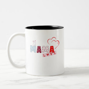 Mama Love Bunny Mug – Cute Patchwork Heart Design