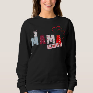 Mama Love Bunny Sweatshirt - Cute Heart Patchwork