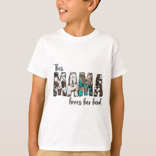 Mama Loves Her Herd Leopard Cowhide For Women Moth T-Shirt