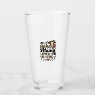 Mama Loves Her Herd Vintage Cow Mom Shirt Design_1 Glass