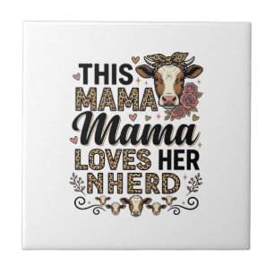 Mama Loves Her Herd Vintage Cow Mom Shirt Design_1 Tile
