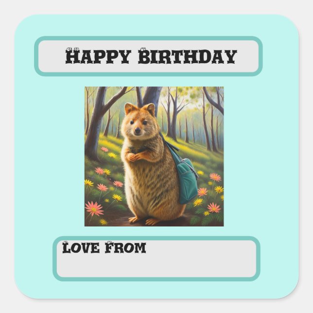 Mama Meerkat Birthday Shopping, Birthday Square Sticker (Front)