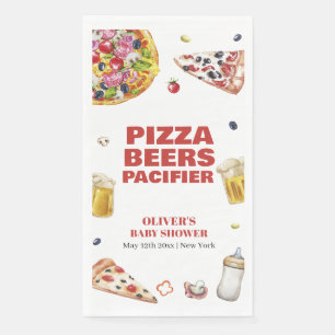 Mama Mia Italian Pizza Beer Pacifier Baby Shower Napkin