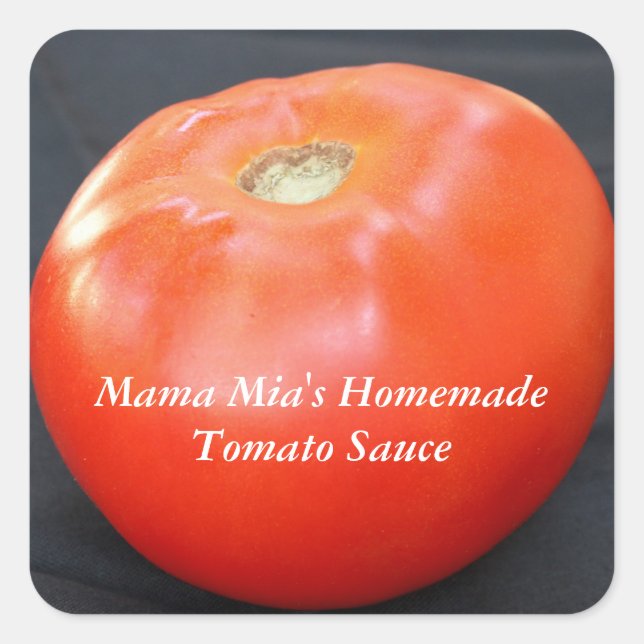 Mama Mia's Homemade Tomato Sauce Customizable Square Sticker (Front)