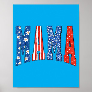 Mama Mini Cute 4th Of July Mom Kids Aamerican Poster