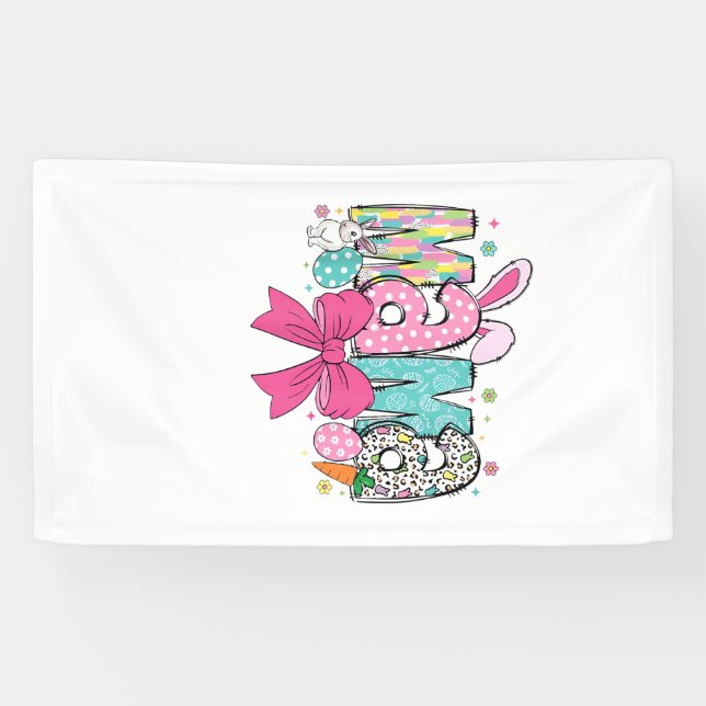 Mama Mini Easter Matching Mama Bunny Easter Day T- Banner (Horizontal)