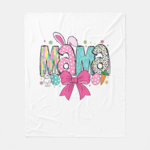 Mama Mini Easter Matching Mama Bunny Easter Day T- Fleece Blanket