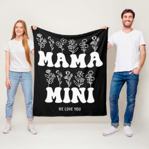 Mama Mini We Love You Custom Mothers Day  Fleece Blanket
