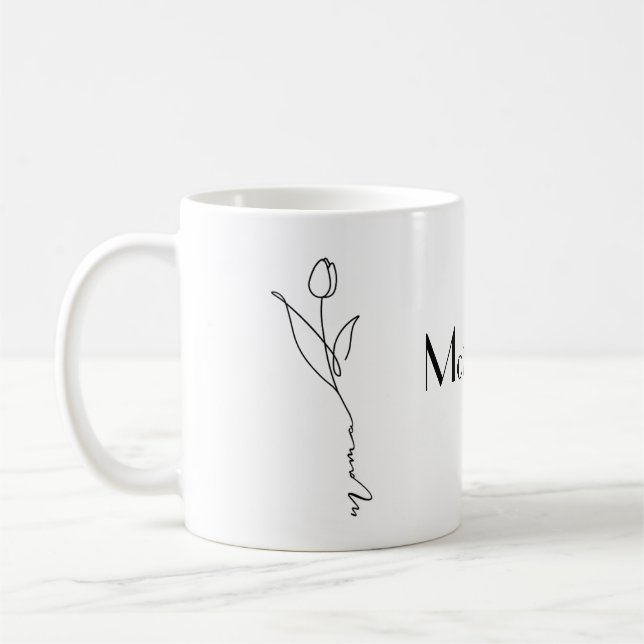Mama | Minimal Chic Script and Flower Mug  (Left)