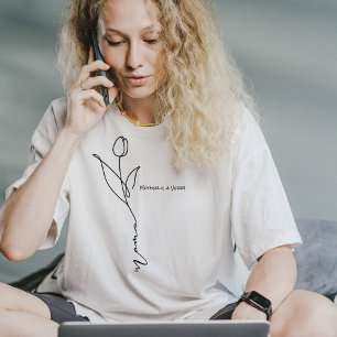 Mama   Minimal Chic Script and Flower T-Shirt 