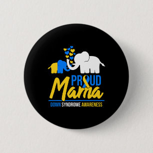 Mama Mom Down Syndrome Awareness Day Cute Elephant 2 Inch Round Button