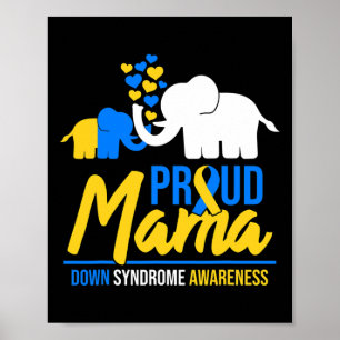 Mama Mom Down Syndrome Awareness Day Cute Elephant Poster