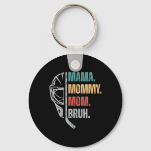 Mama Mommy Mom Bruh Ice Hockey Mother's Day Womens Keychain