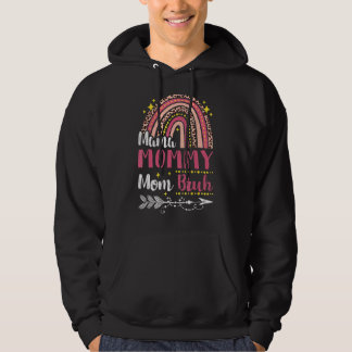 Mama Mommy Mom Bruh Rainbow Pink Leopard Mommy And Hoodie
