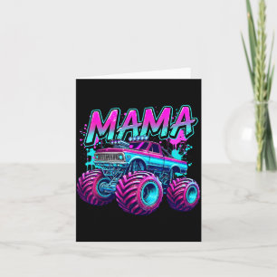 Mama Monster Truck for Kid Girl Women Mom Family Card
