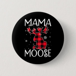 Mama Moose Red Plaid Matching Christmas Pyjamas Fo 2 Inch Round Button