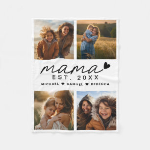 Mama mothers day 4 pictures fleece blanket