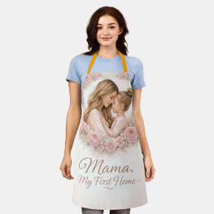 Mama — My First Home Mother & Daughter Floral Tr Apron