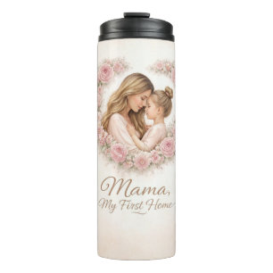 Mama — My First Home Mother & Daughter Floral Tr Thermal Tumbler