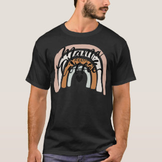 Mama Needs Coffee Boho Rainbow  Mom Life Mother's  T-Shirt
