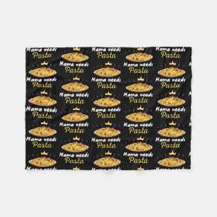 Mama Needs Pasta Spaghetti And Meatballs  Fleece Blanket