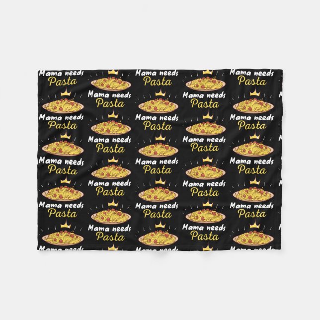 Mama Needs Pasta Spaghetti And Meatballs  Fleece Blanket (Front (Horizontal))