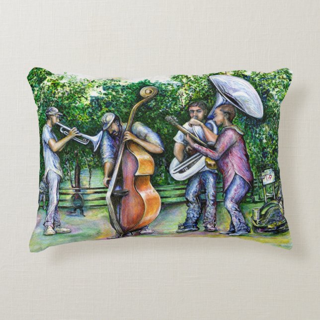 Mama Never Warned Me about Tuba Players Accent Pillow (Front)