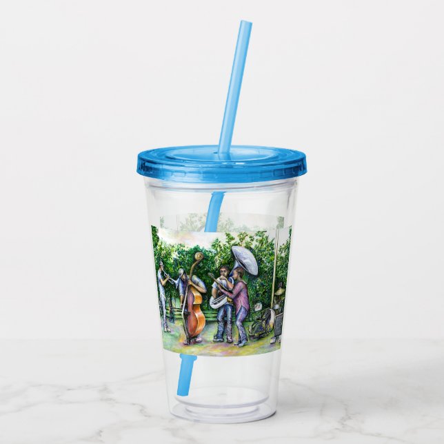 Mama Never Warned Me about Tuba Players Acrylic Tumbler (Back)