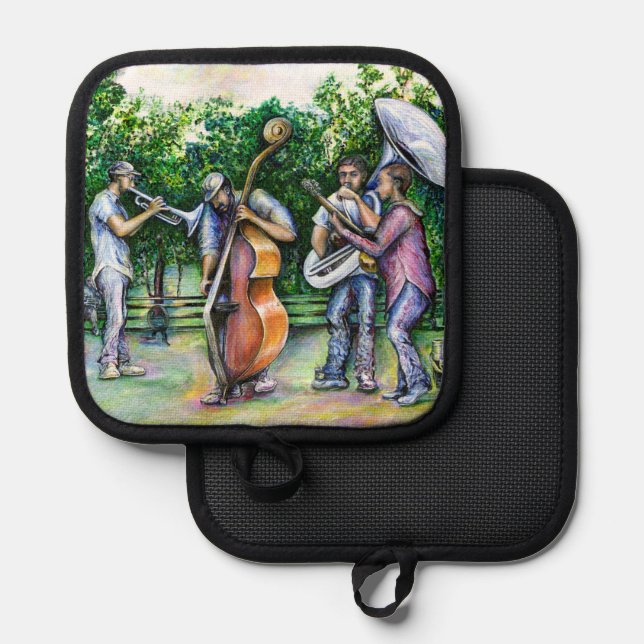 Mama Never Warned Me about Tuba Players. Pot Holder (Front/Back)
