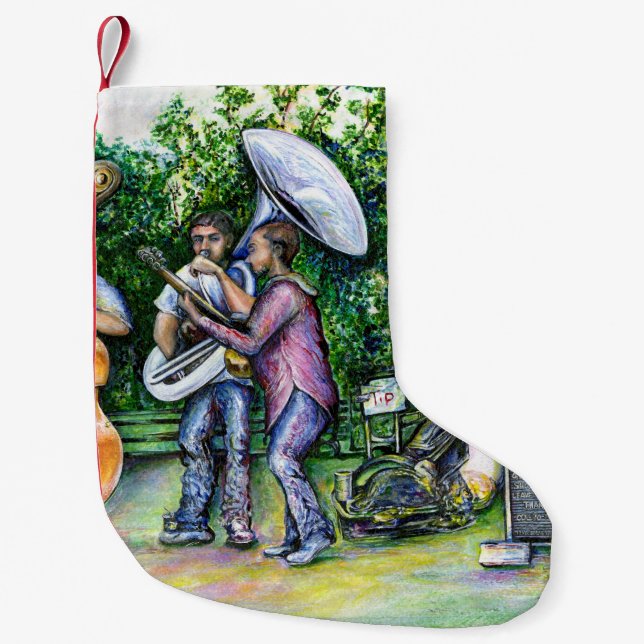 Mama Never Warned Me about Tuba Players Small Christmas Stocking (Front)