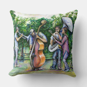 Mama Never Warned Me about Tuba Players Throw Pillow