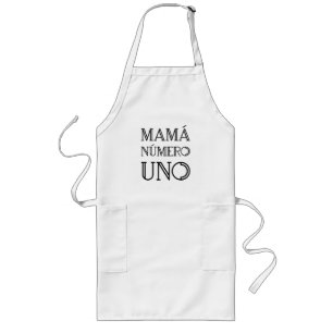 Mamá Número Uno Modern Geometric Text Long Apron