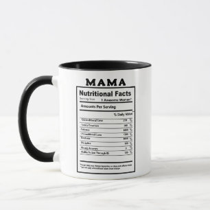 Mama Nutritional Facts Mug - Funny Pun Gift